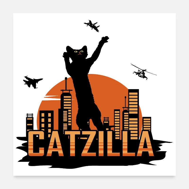 Catzilla Poster 60x60 cm