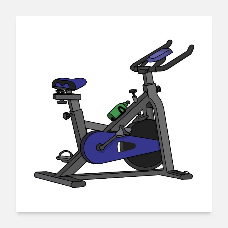 Blue Spin Bike Poster 24" x 24" (60x60 cm)