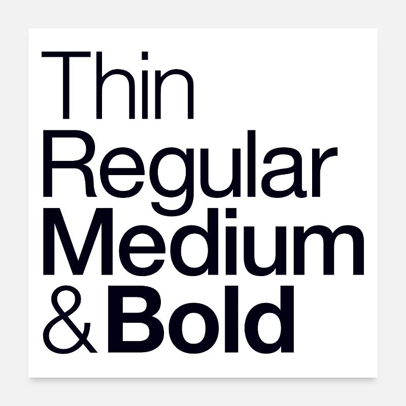 Typograph - Typografie - Design - Poster 60x60 cm - Weiß