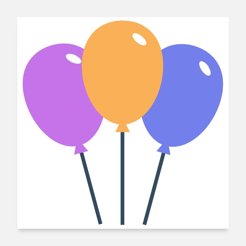 Farbige Luftballons Poster 60x60 cm