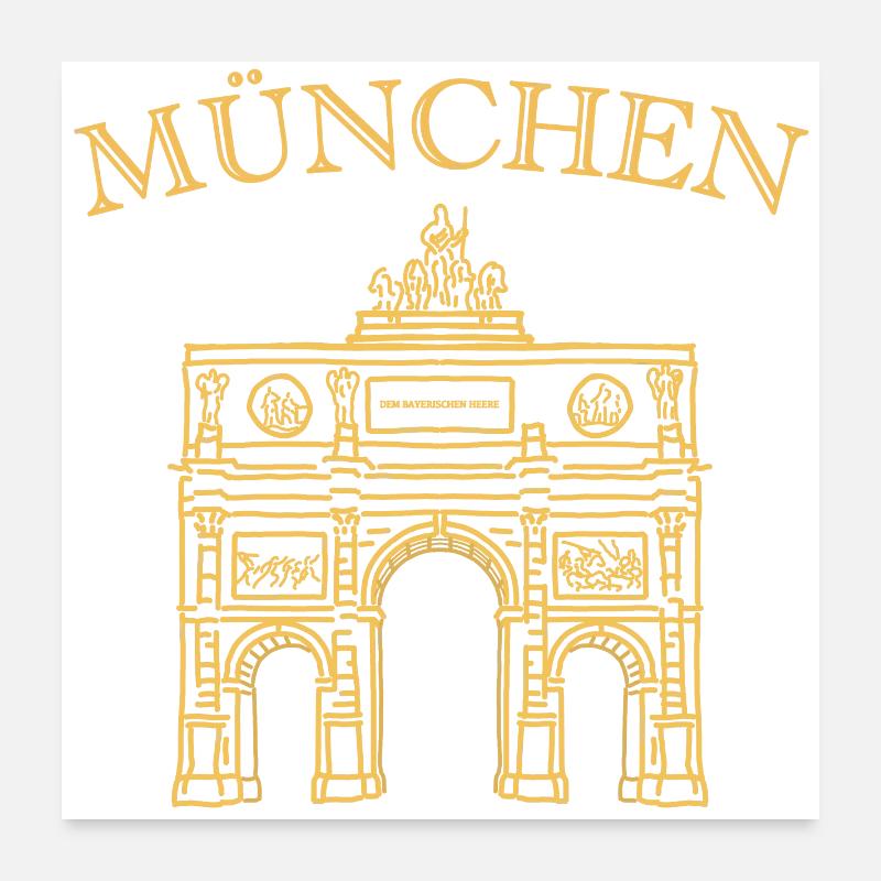 Porte de la Victoire emblématique Munich Poster 60 x 60 cm
