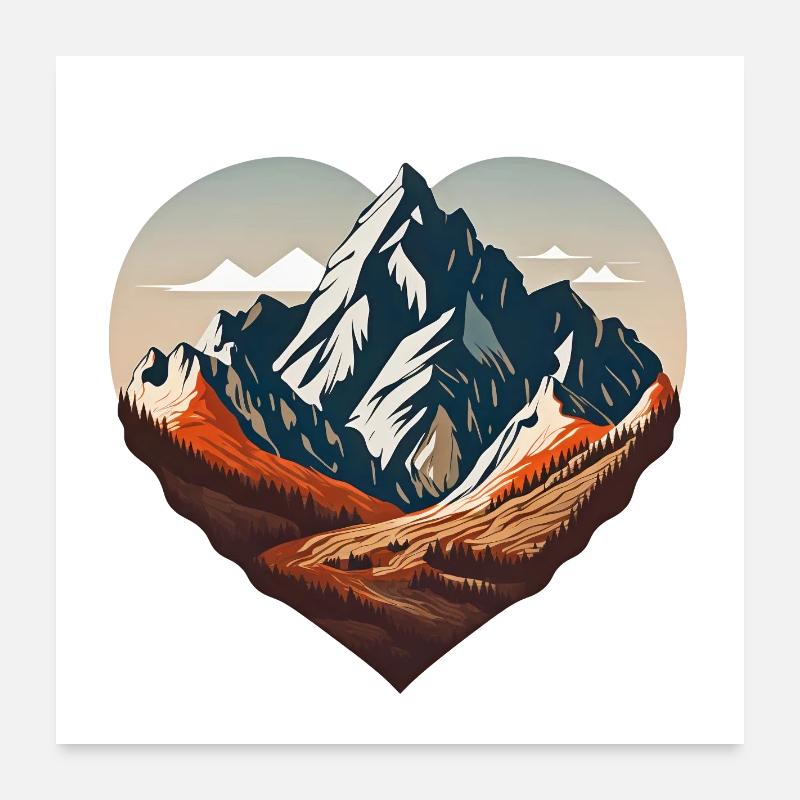 Paysage de Bergherz - Poster 60 x 60 cm - blanc