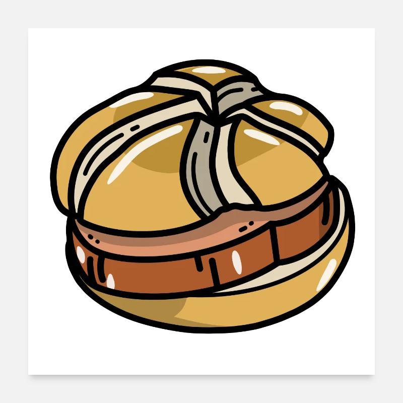 Leberkäse Brötchen Semmel Leberkäs Fleischkäse Poster 60x60 cm