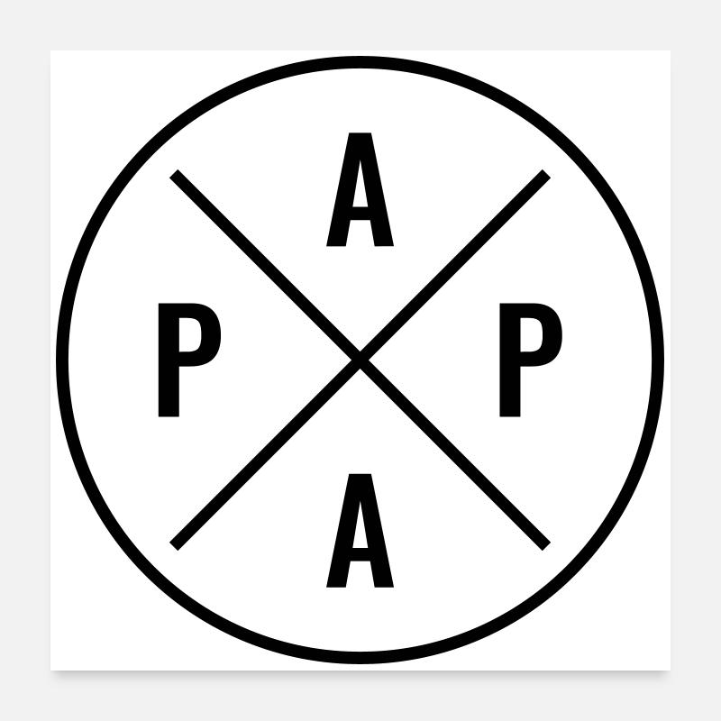Papa - Poster 60x60 cm - Weiß