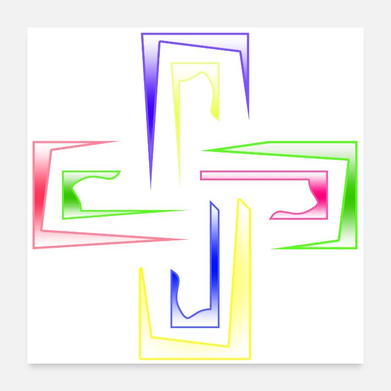 Neon Prism Frames abstraktes Logo Poster 60x60 cm