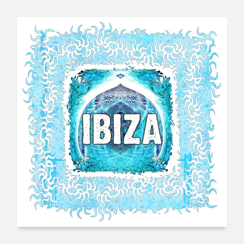 Ibiza Elektronik Kunst Design Poster 60x60 cm