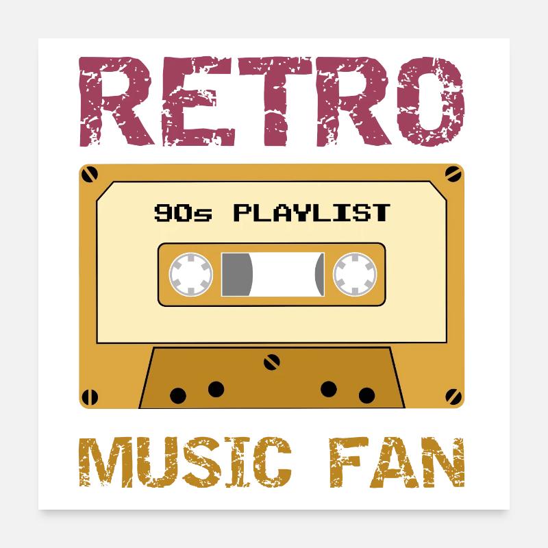 Retro-Musik-Fan Poster 60x60 cm