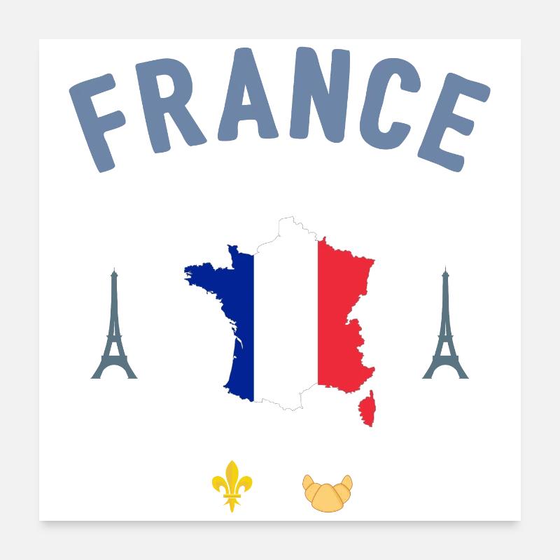 Frankreich Poster 60x60 cm