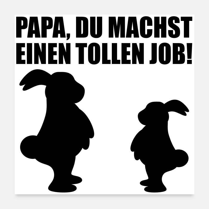 VATERTAGSGESCHENKE - BESTER PAPA - VATER KIND Poster 60x60 cm