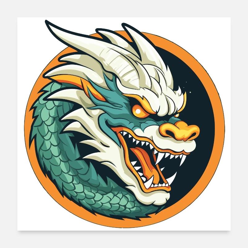 Dragon Crest: Ember Dragon Emblem Poster 24" x 24" (60x60 cm)
