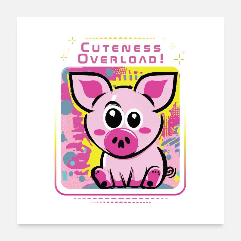 Cochon de boue à libre Poster 60 x 60 cm