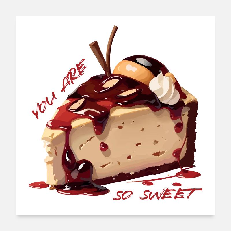 Süßer Kuchen Poster 60x60 cm