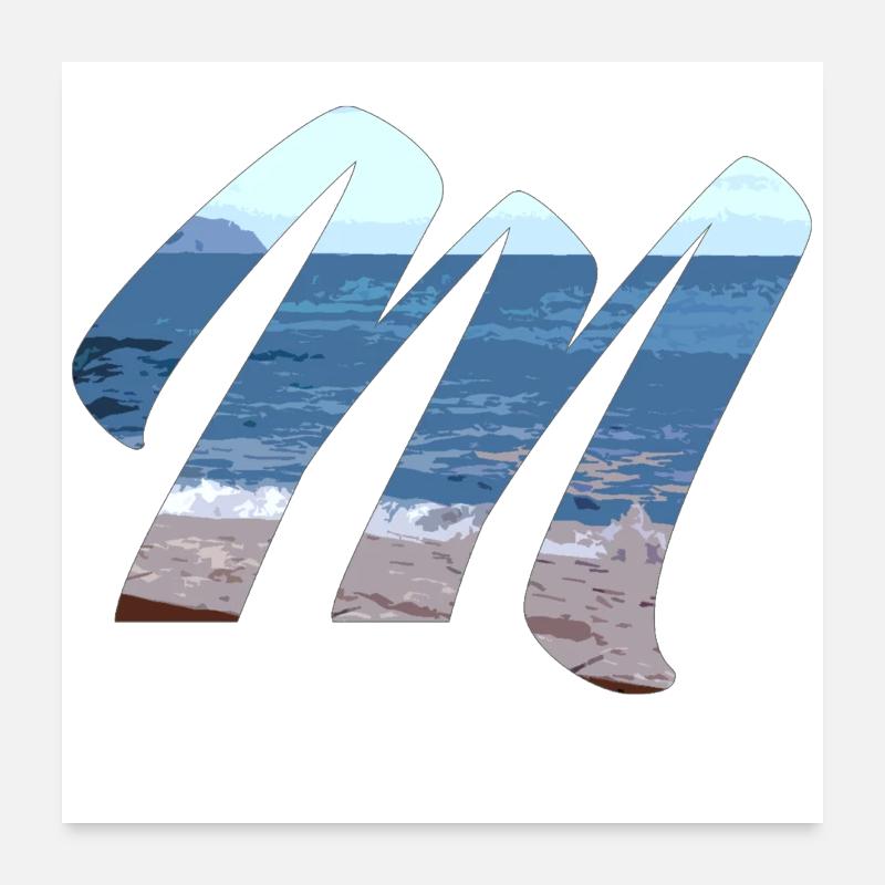 Vagues de la mer Art Design Poster 60 x 60 cm
