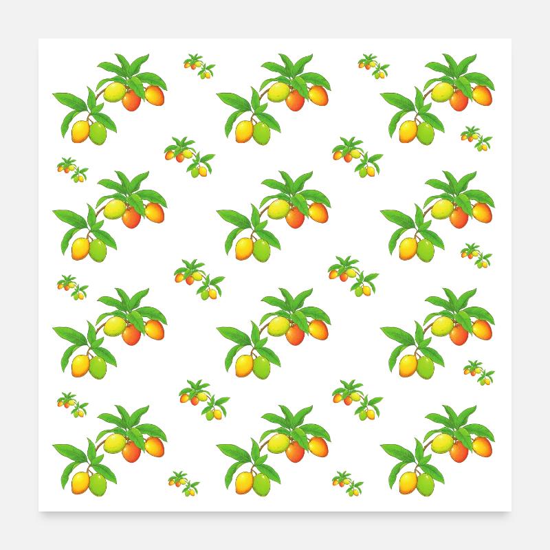 Leckere Mangos - Muster Poster 60x60 cm