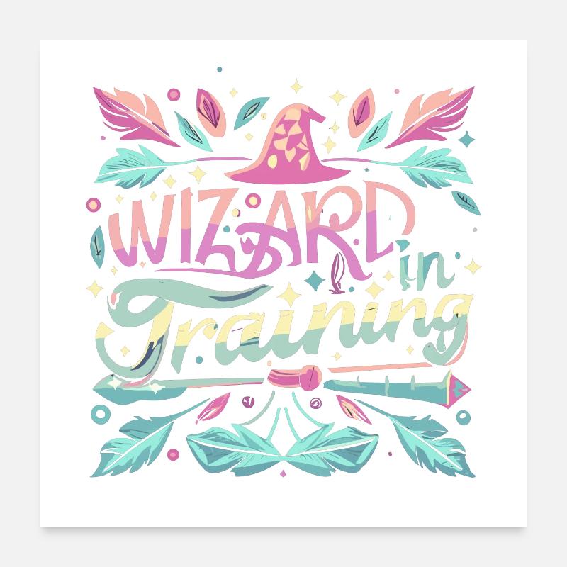 Wizard in Training - Poster 60x60 cm - Weiß