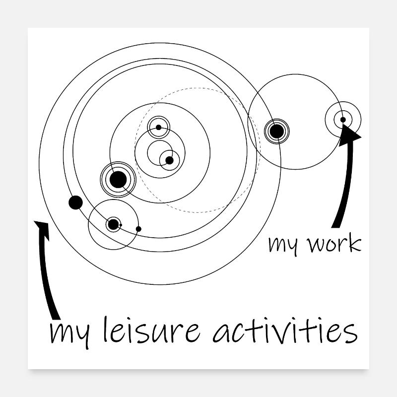 Cercles de vie et de travail (noir) Poster 60 x 60 cm