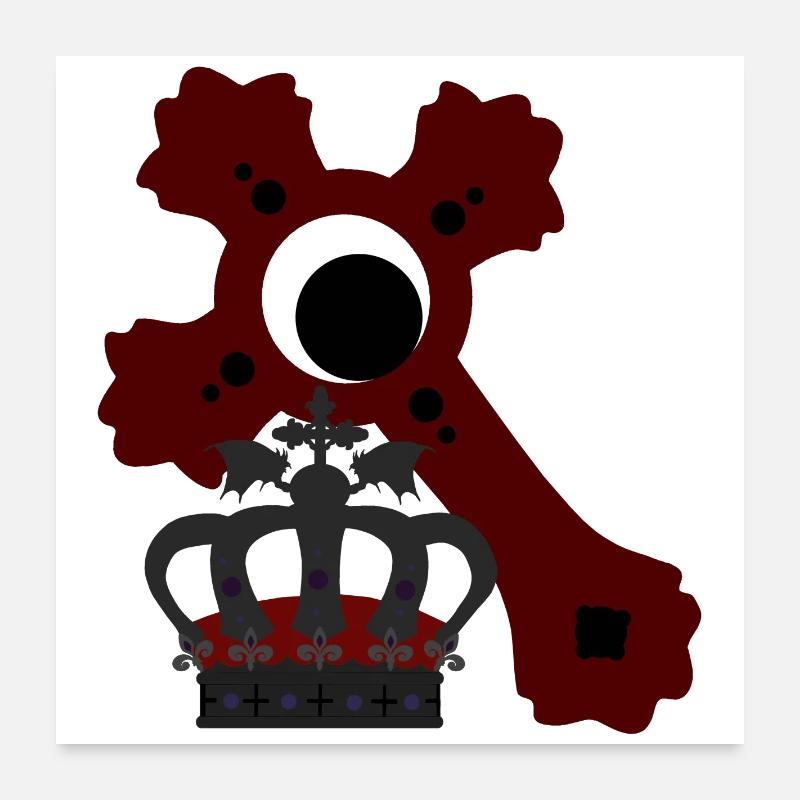 Königs-krone, kreuze, goth, verschenken Poster 60x60 cm