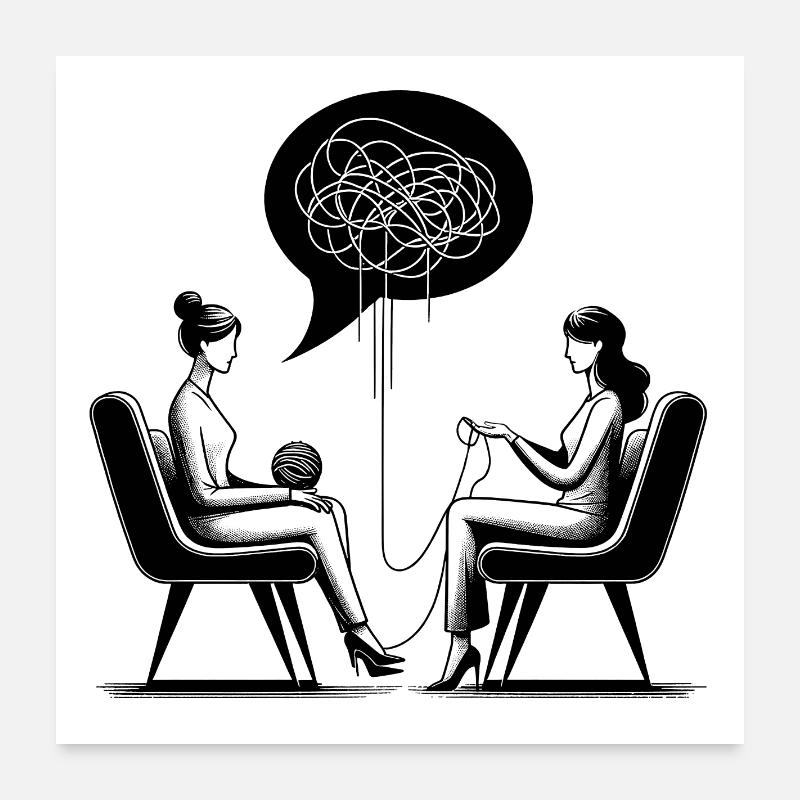 psychotherapie - Poster 60x60 cm - Weiß