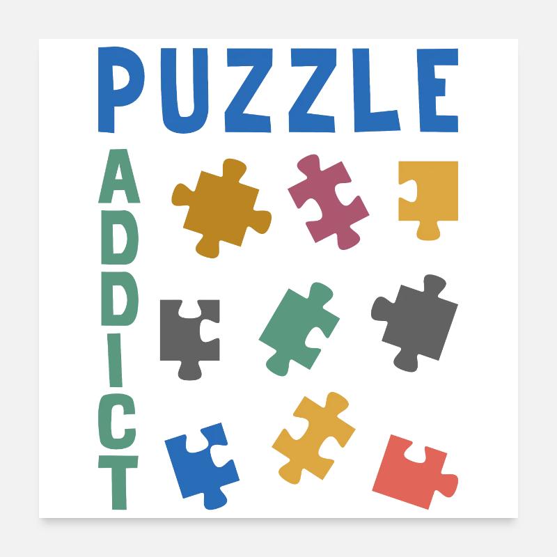 Puzzle addict Poster 24" x 24" (60x60 cm)