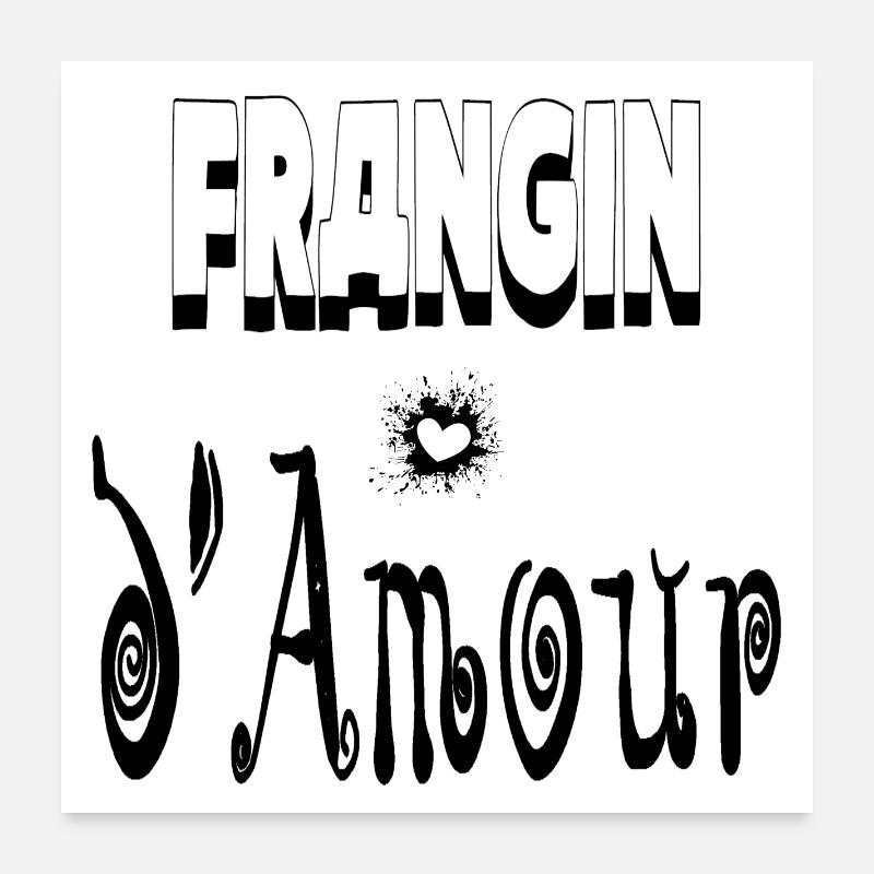 Frangin Amour Cœur Frère Poster 60 x 60 cm