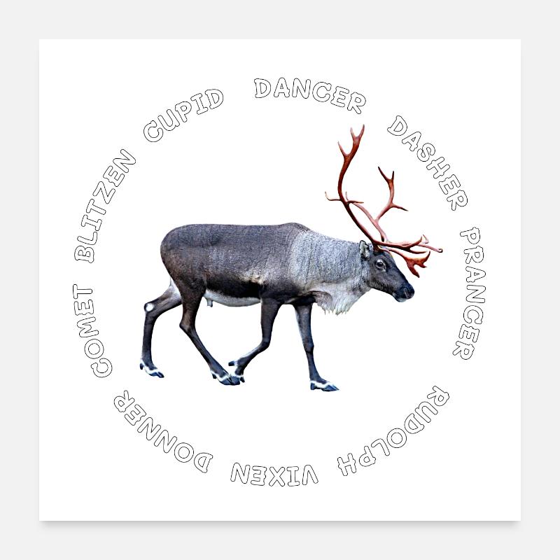 All santas reindeer Poster 24" x 24" (60x60 cm)