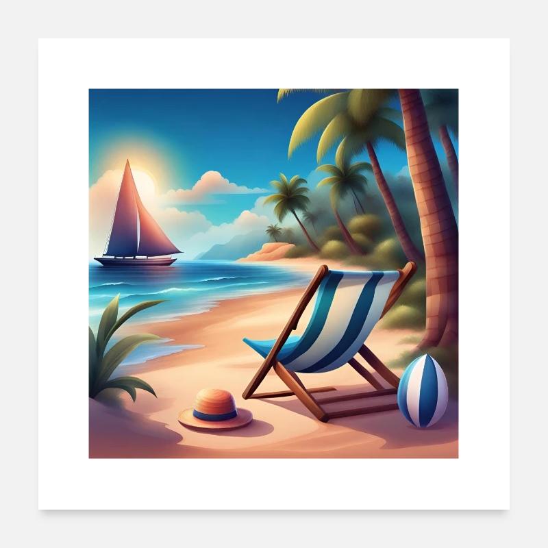 Seaside holidays, summer holidays Poster 24" x 24" (60x60 cm)