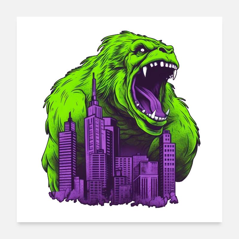 Gorilla 07 Poster 24" x 24" (60x60 cm)