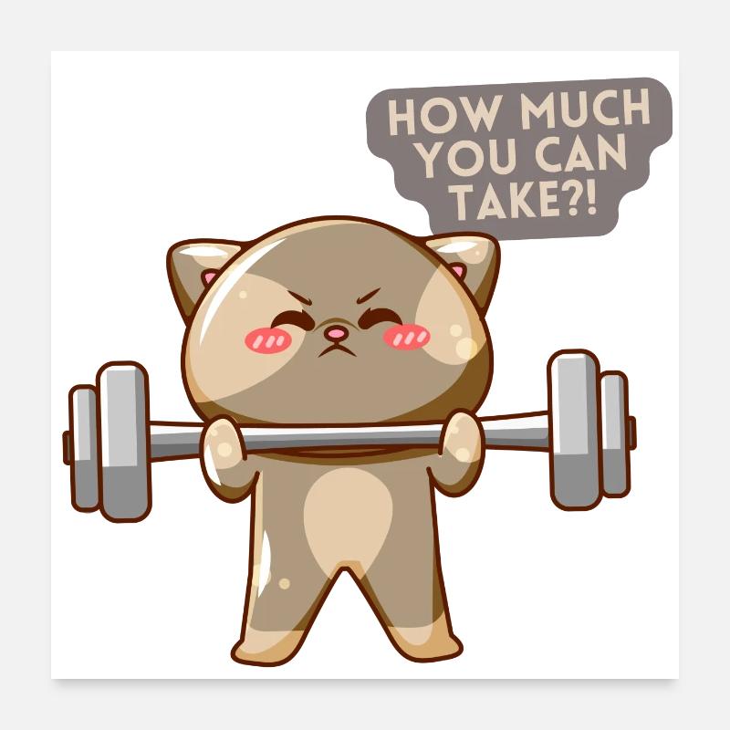 Cat Brave Trainingsmotivation Poster 60x60 cm