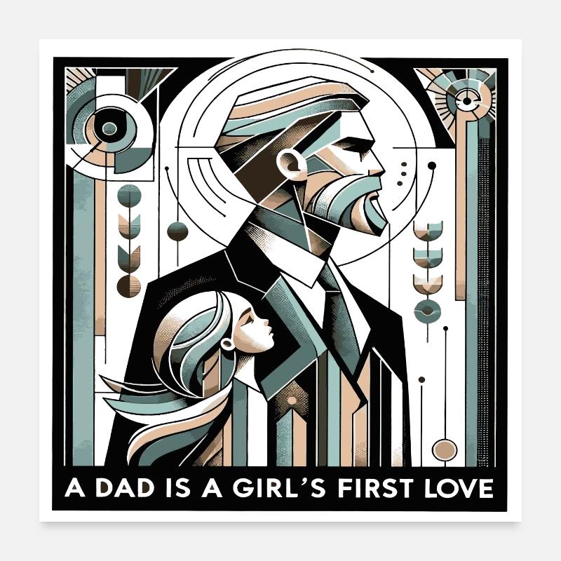 a dad is a girls first friend Poster 60x60 cm