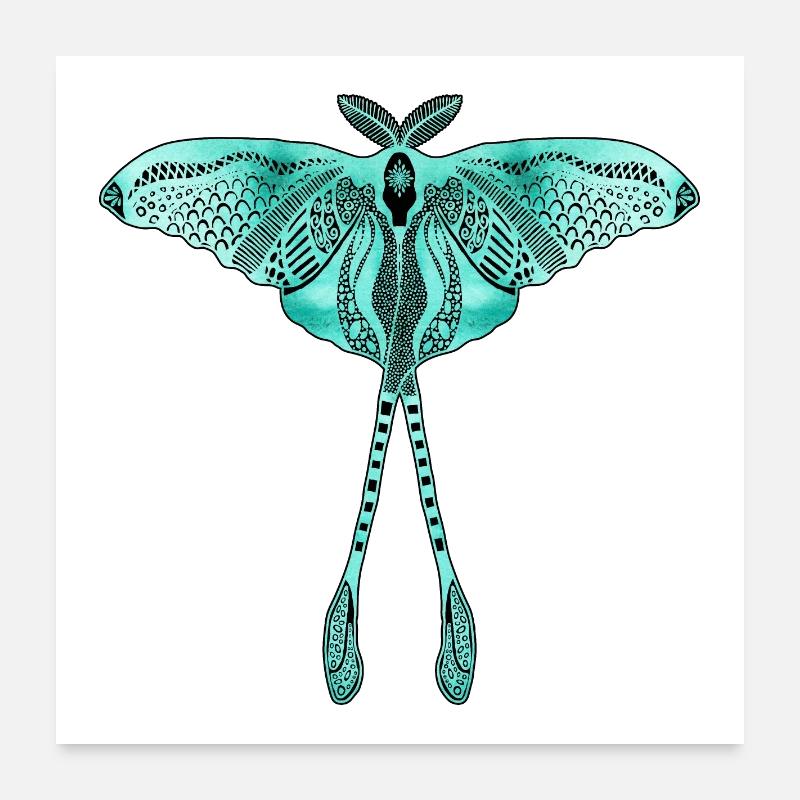 Chinese Moon Moth - Luna Moon Moth Poster 24" x 24" (60x60 cm)