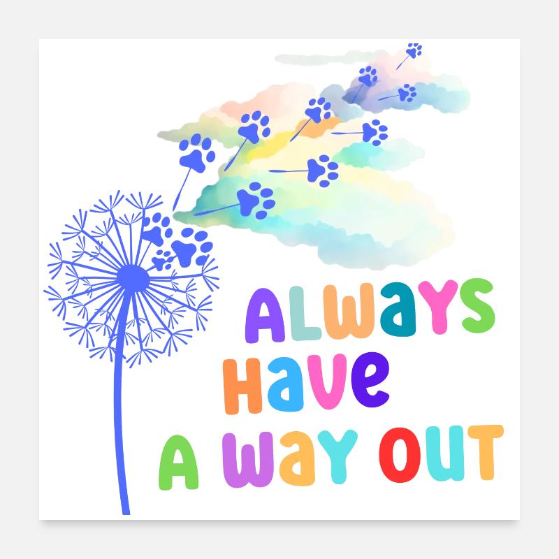 Colorful graphics with slogan Poster 24" x 24" (60x60 cm)