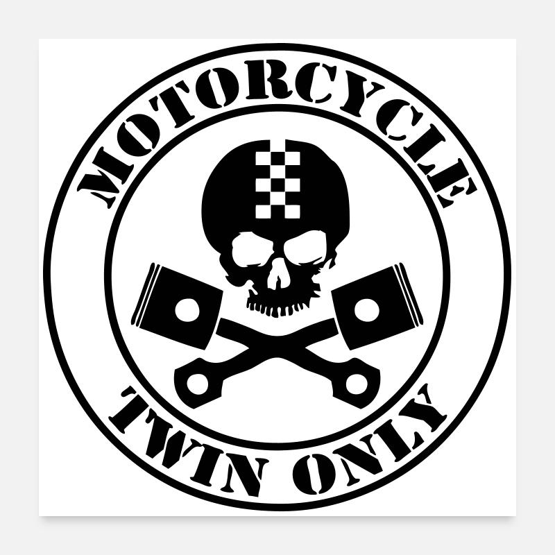 Nur Motorrad-Zwilling Poster 60x60 cm