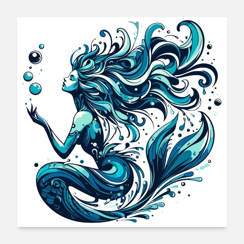 Cadeau de sirène Poster 60 x 60 cm