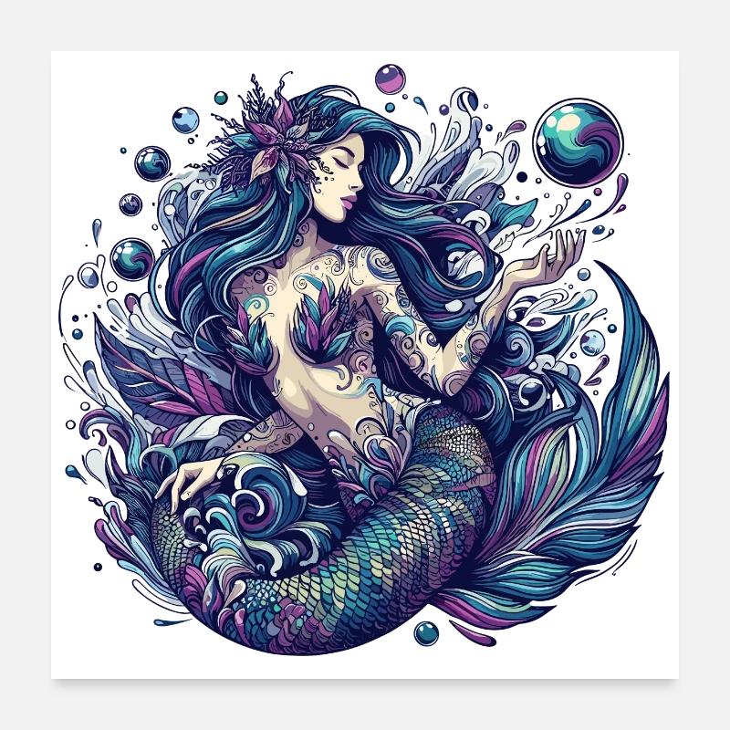 Mermaid Gift Poster 24" x 24" (60x60 cm)