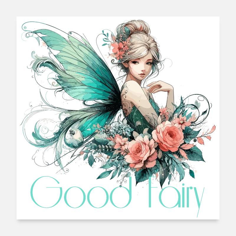 Cadeau de fée marraine Poster 60 x 60 cm