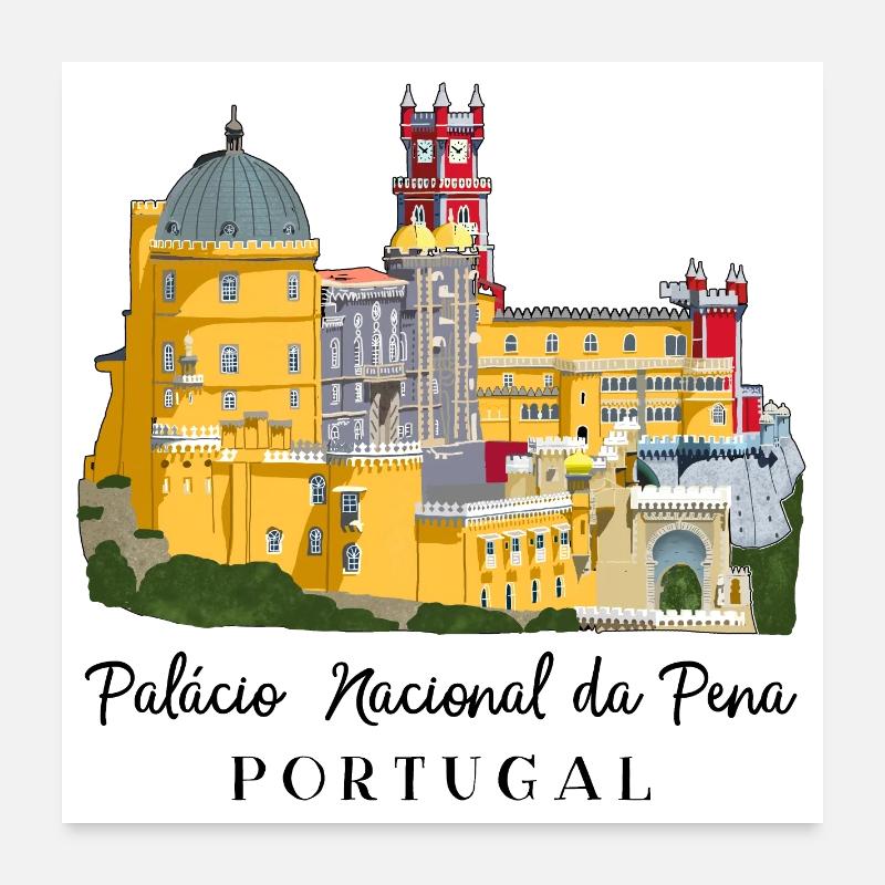 Portugal, Palacio da Pena, Sintra Dessin à la main Poster 60 x 60 cm