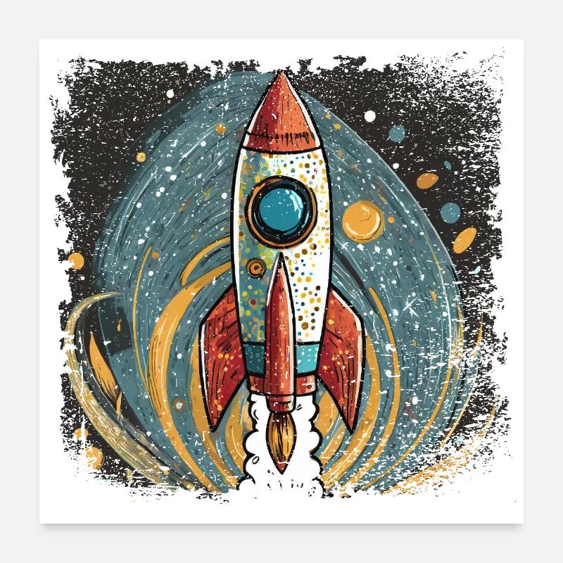 Rocket with a stylish design Poster 24" x 24" (60x60 cm)