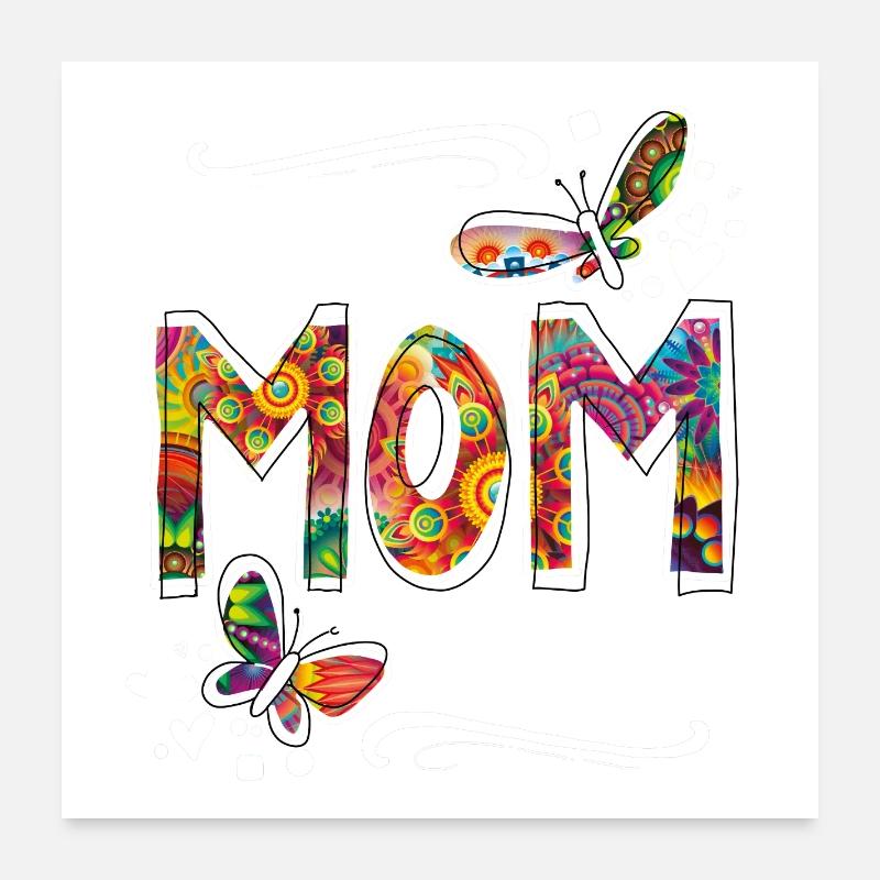 best mom ever muttertag mama w bunt Poster 60x60 cm