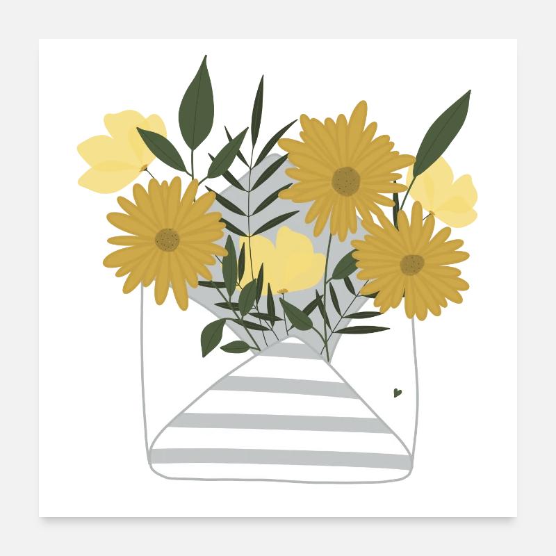 A small floral greeting by post in an envelope Poster 24" x 24" (60x60 cm)