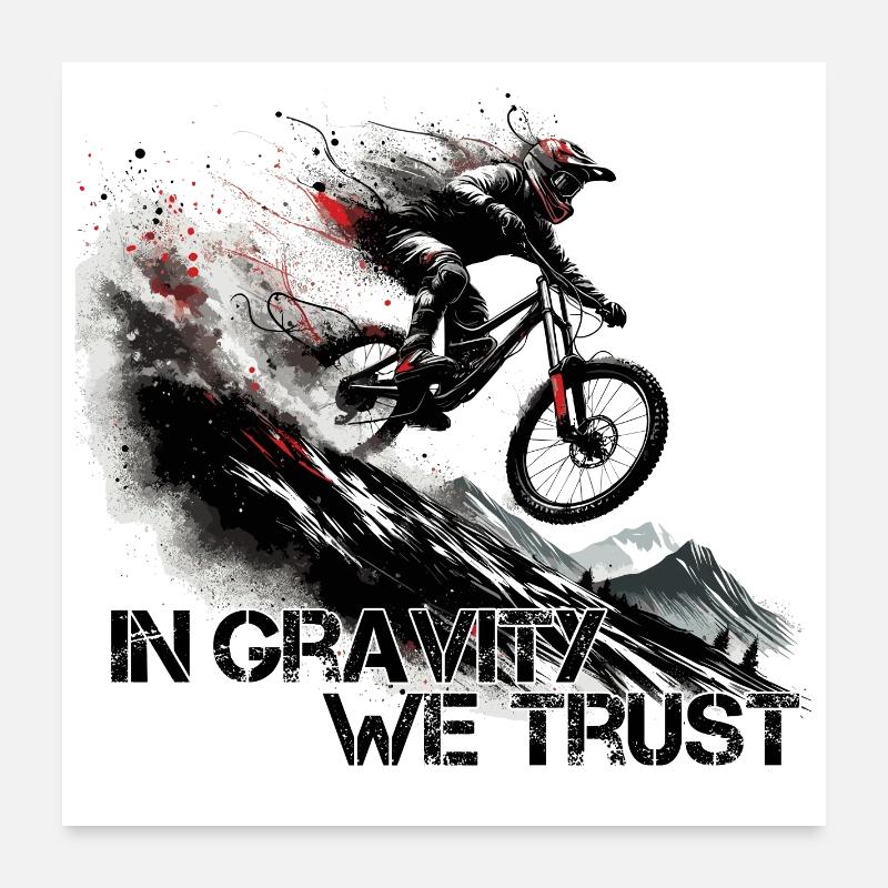 Downhill Gravity Trust MTB Gift Poster 24" x 24" (60x60 cm)