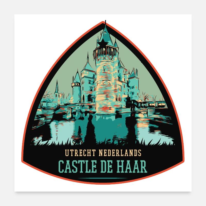 Château de Haar: Élégance hollandaise Poster 60 x 60 cm