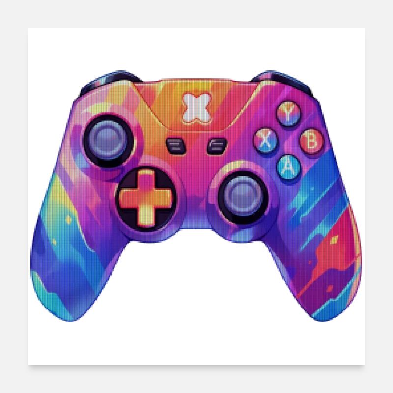 Pixel art video game controller Poster 24" x 24" (60x60 cm)