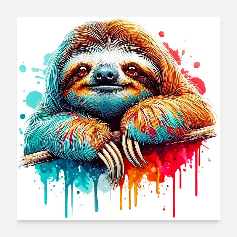 Sloth Poster 24" x 24" (60x60 cm)