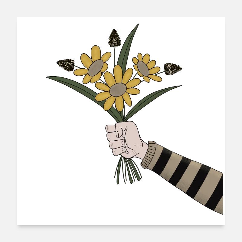 Bouquet de fleurs pour vous - salutation florale de la nature Poster 60 x 60 cm