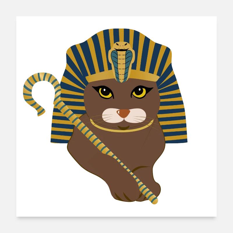 Pharaonen-Katze - Poster 60x60 cm - Weiß