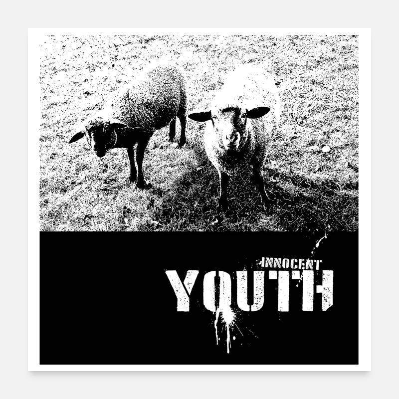 Unschuldige Jugend mit Schaf Motiv Poster 60x60 cm