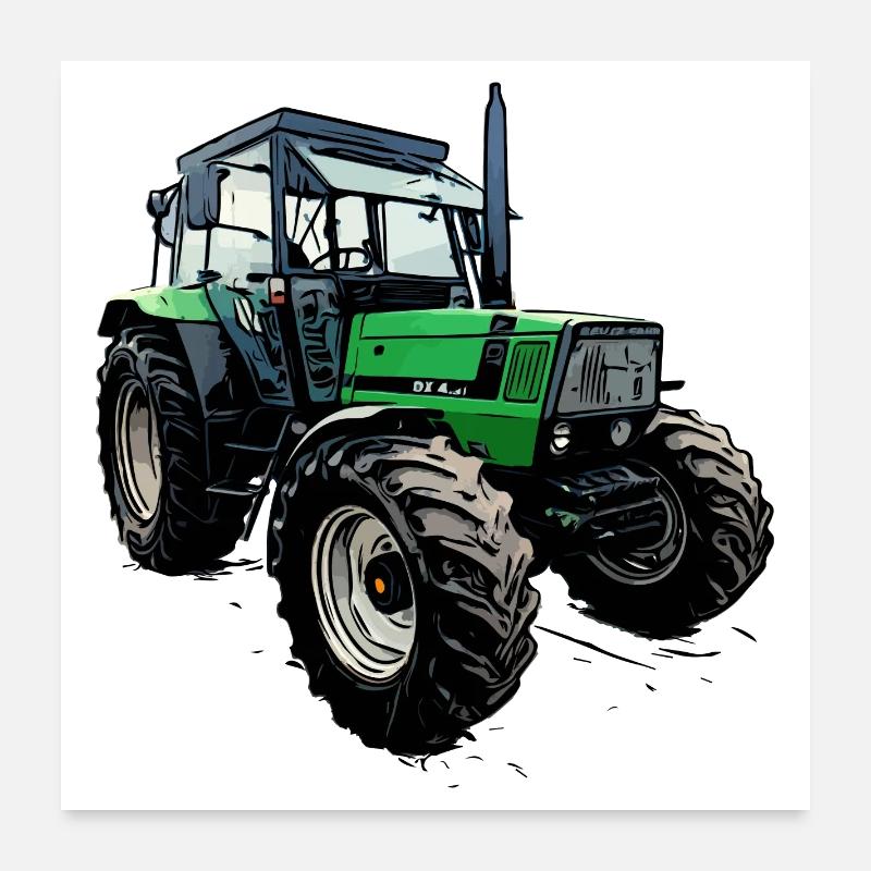Traktor DX 4.31 - Poster 60x60 cm - Weiß