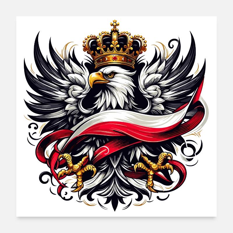 Pologne Polska drapeau polonais drapeau cadeau Poster 60 x 60 cm