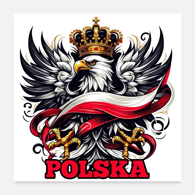 Pologne Polska drapeau polonais drapeau cadeau Poster 60 x 60 cm