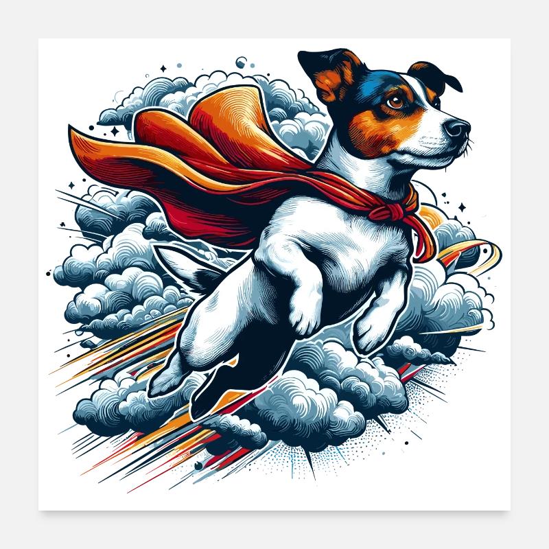 Super Hund Jack Russell Terrier Geschenk Poster 60x60 cm